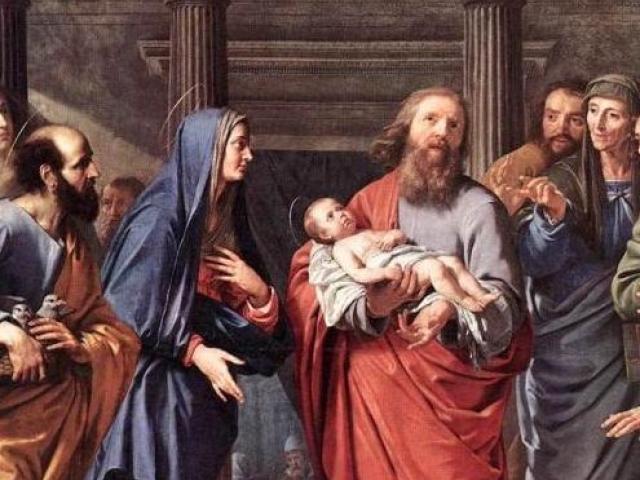 honor al viejo Simeón y la profetisa Ana